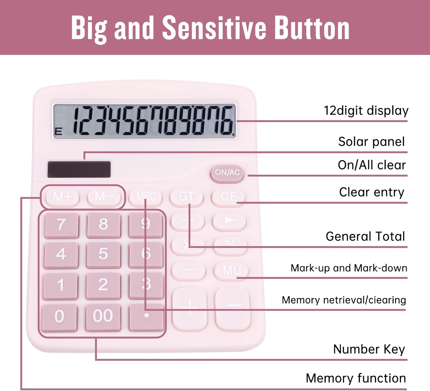 Pink Solar Calculator for Professionals