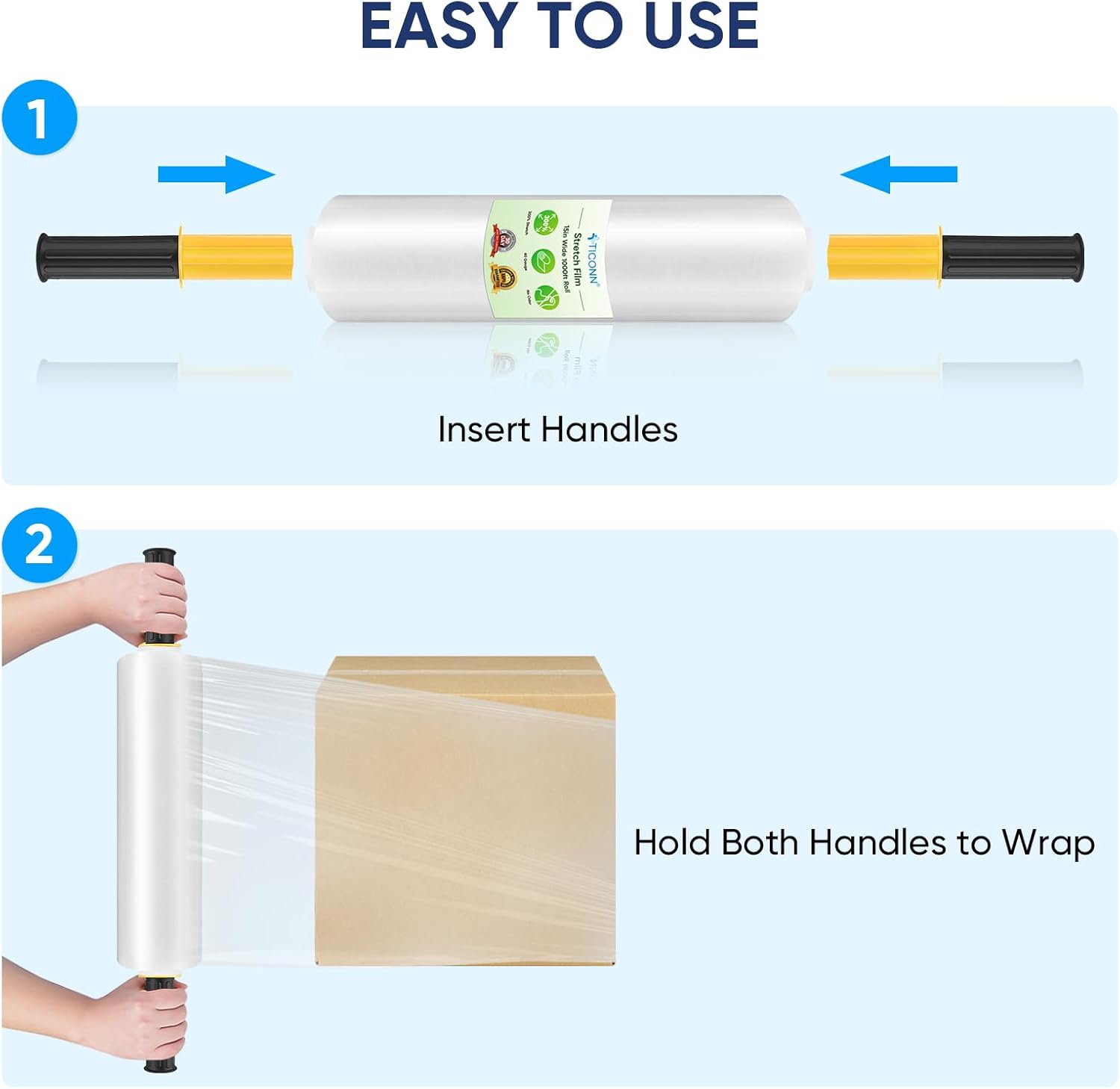 TICONN Clear Wrap with Handles (15"x1000') Don’t wait—Pre-order your shipping supplies today and let D&B handle the delivery to your booth!