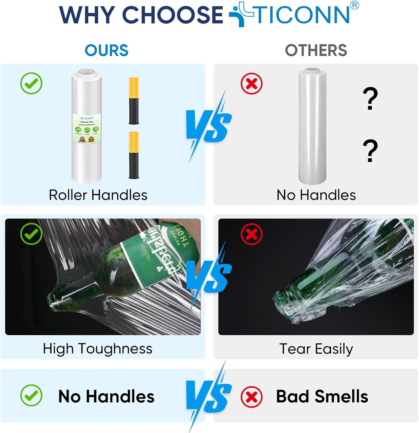 TICONN Clear Wrap with Handles (15"x1000') Don’t wait—Pre-order your shipping supplies today and let D&B handle the delivery to your booth!