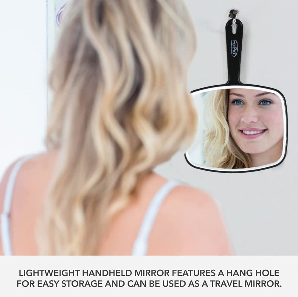 Black Large Hand Held Mirror