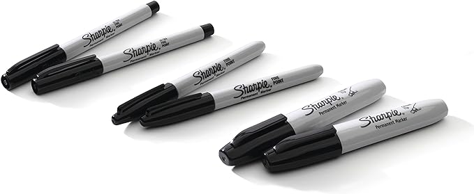 Sharpie Permanent Markers Variety Pack, Black, 6 Count