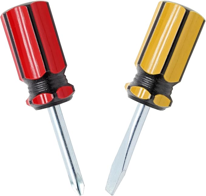Waziaqoc 2PCS Short Phillips Head and Flathead Screwdrivers