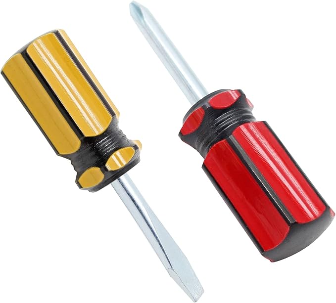 Waziaqoc 2PCS Short Phillips Head and Flathead Screwdrivers