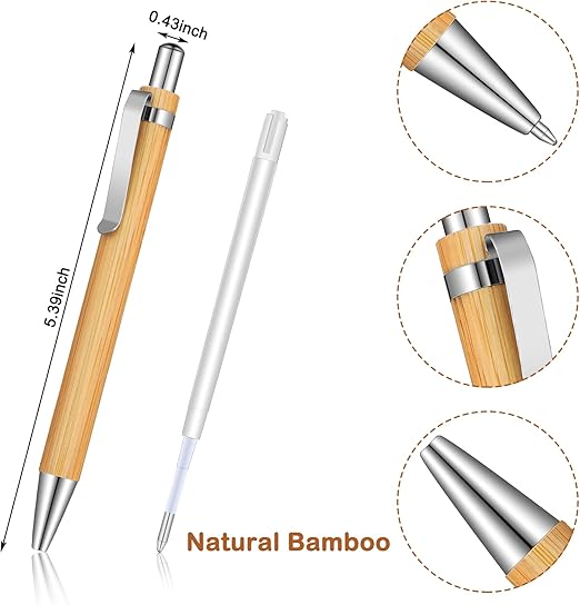 Eco-Friendly Wooden Ballpoint Pens (12-Pack)