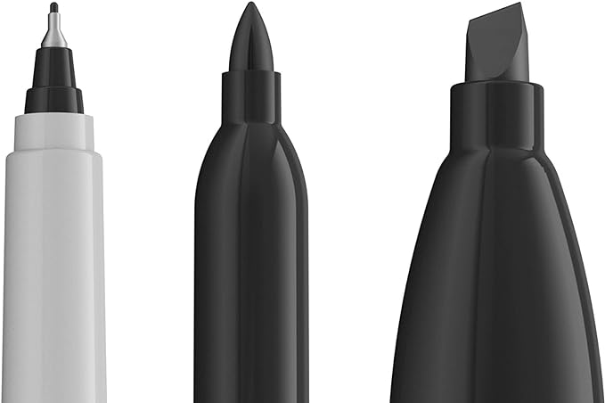 Sharpie Permanent Markers Variety Pack, Black, 6 Count