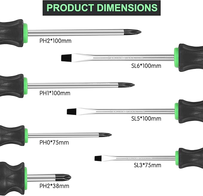 GURADESIGN 7-Piece Magnetic Screwdrivers Set