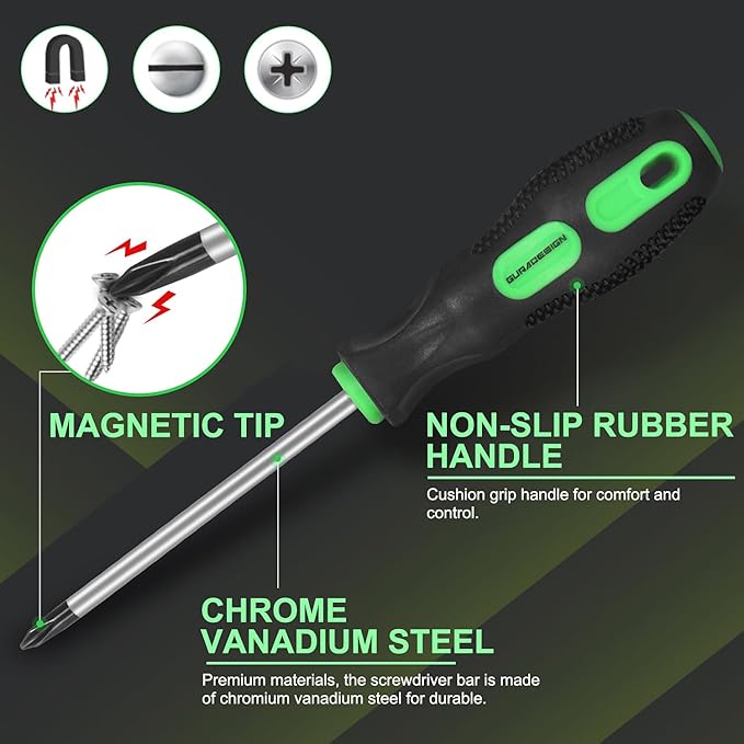 GURADESIGN 7-Piece Magnetic Screwdrivers Set