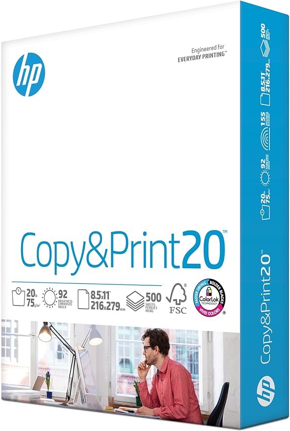 HP Printer Paper, 8.5 x 11 Paper, 500 Sheets