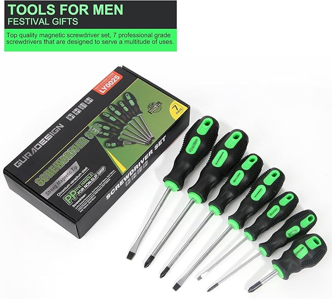 GURADESIGN 7-Piece Magnetic Screwdrivers Set