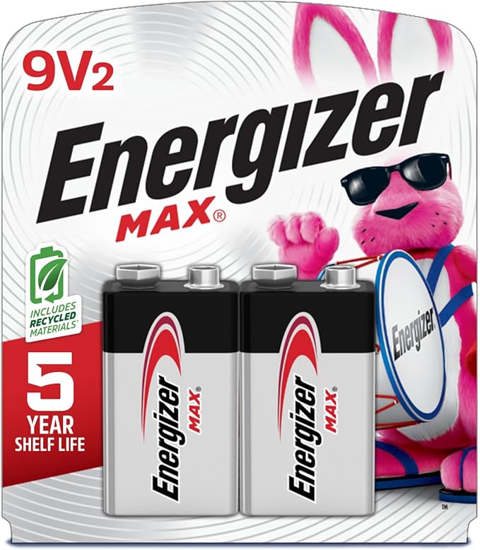 Energizer MAX 9V Batteries (2 Pack)