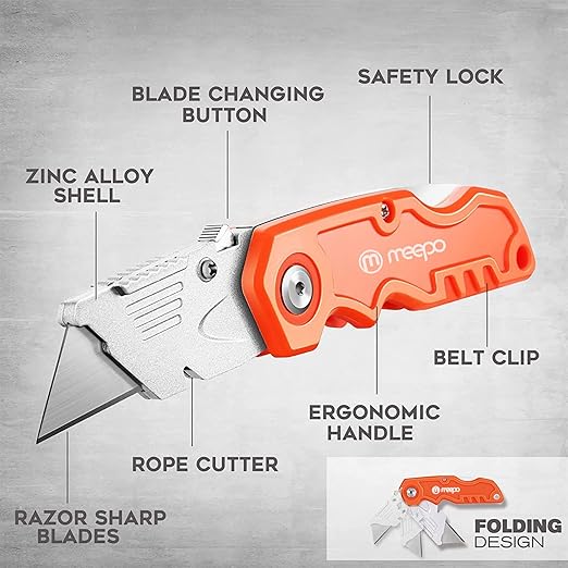 Durable Folding Box Cutters (4-Pack)