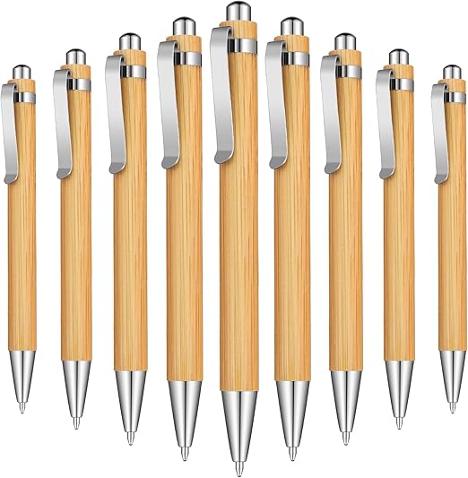 Eco-Friendly Wooden Ballpoint Pens (12-Pack)