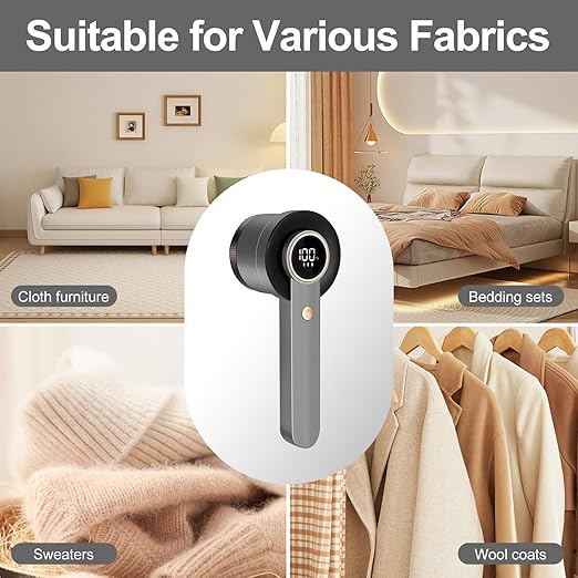 Rechargeable Fabric Shaver with Digital Display