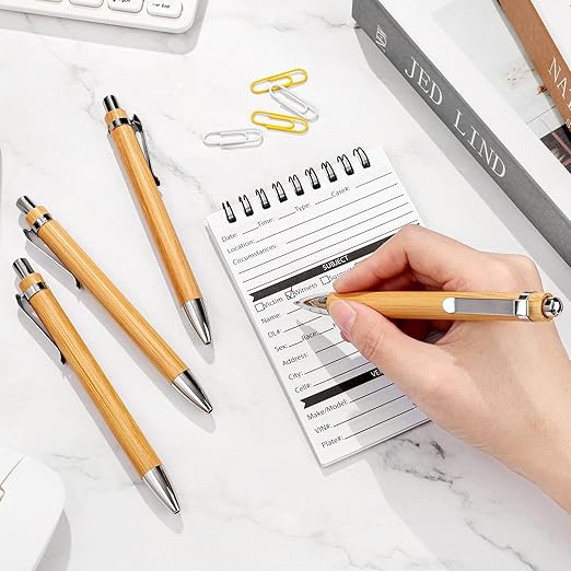 Eco-Friendly Wooden Ballpoint Pens (12-Pack)