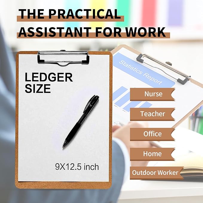 Clipboards, PANDRI 6 Pack Hardboard Office Clipboards