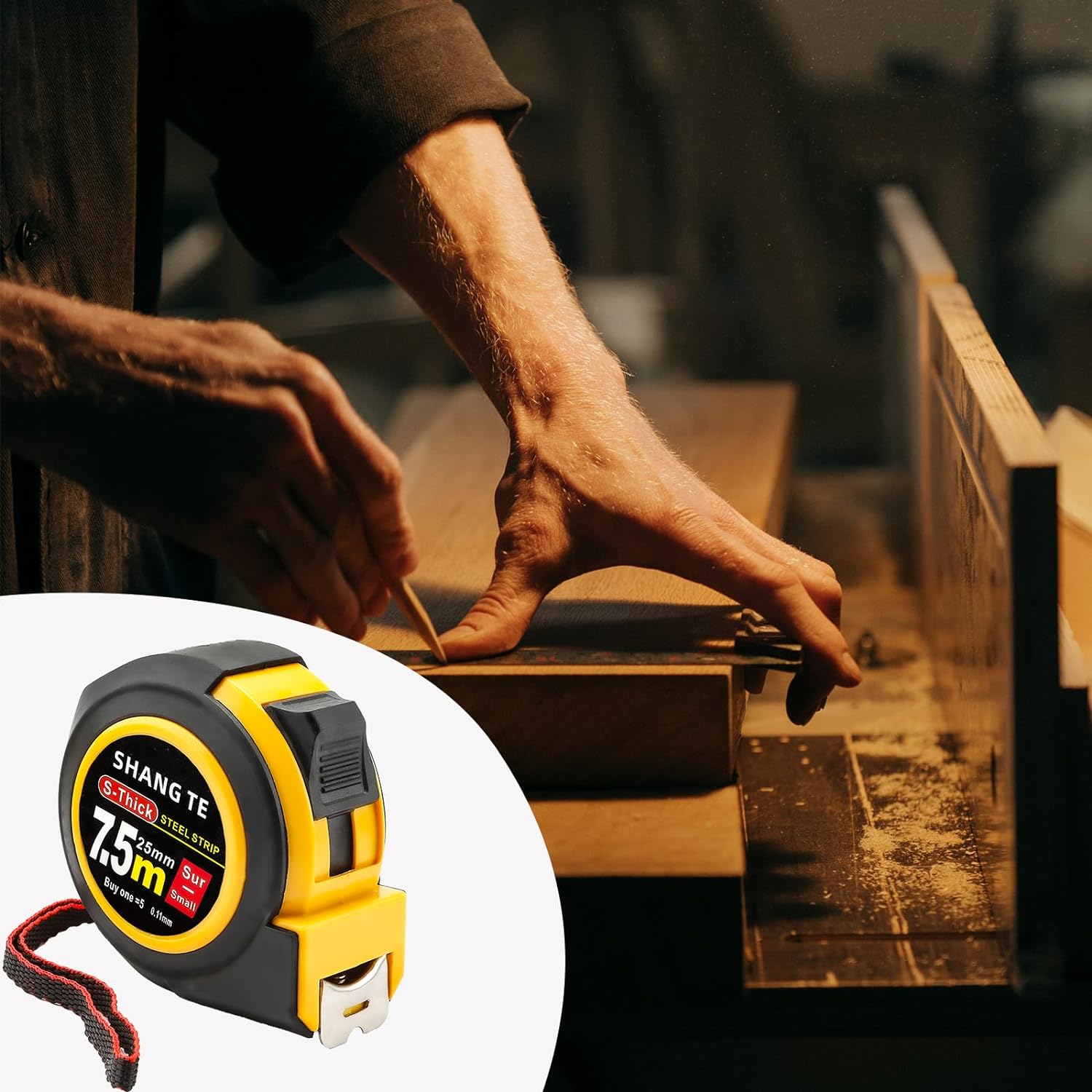 Tape Measure 25 ft, Steel Measuring Tape, Retractable