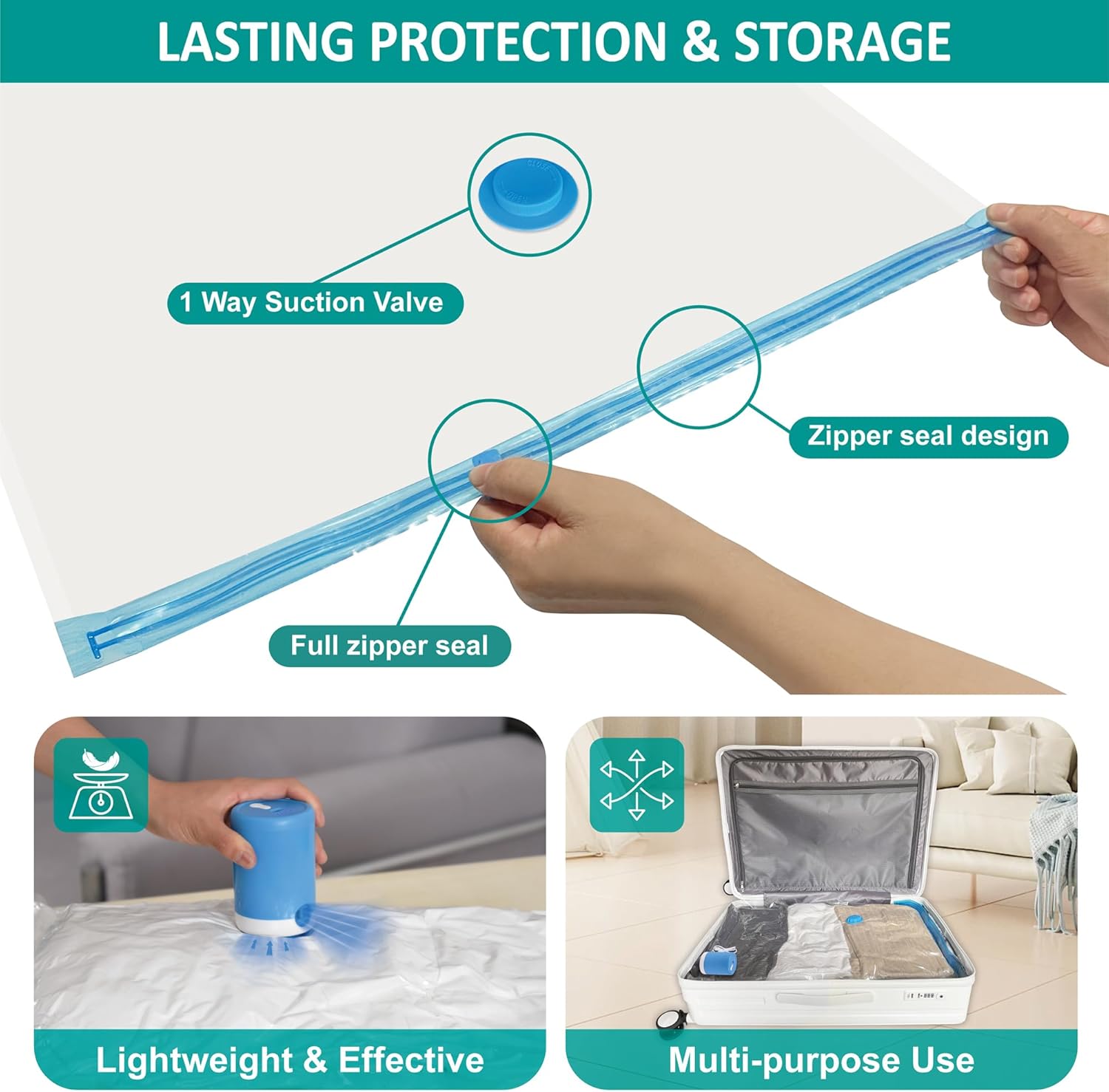 Vacuum Storge Bags with Electric Pump (30 Pack)