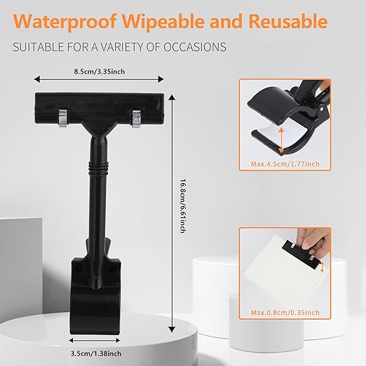 Plastic Adjustable Clip Sign Holder Stand POP Clamp