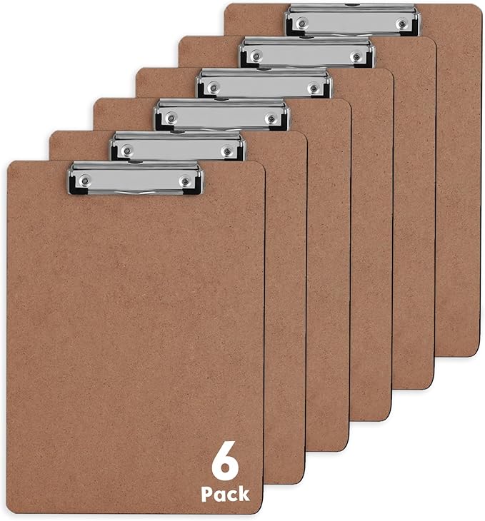 Clipboards, PANDRI 6 Pack Hardboard Office Clipboards