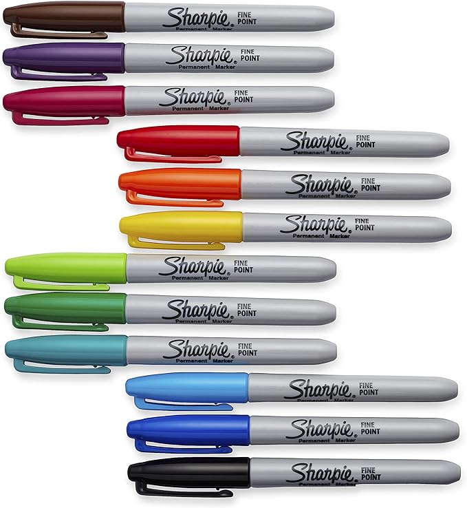 SHARPIE Permanent Markers, Quick Drying And Fade Resistant, 12 Count