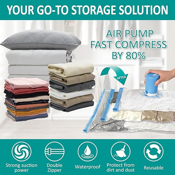 Vacuum Storge Bags with Electric Pump (30 Pack)