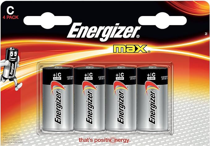 Energizer Max Premium C Batteries, Alkaline C Cell Battery (4 Count)