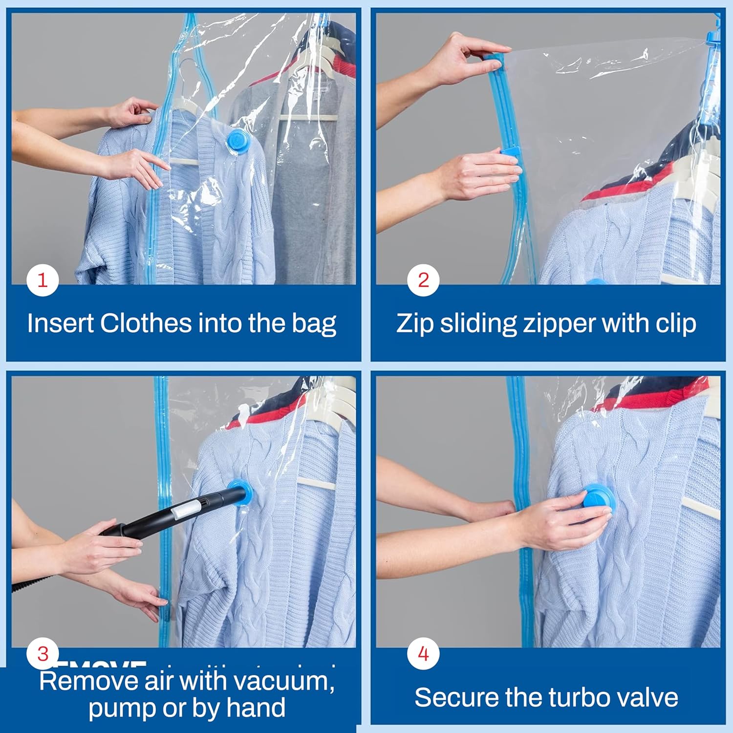 Space Saver Hanging Vacuum Storage Bags ( Hanging 4 Pack )