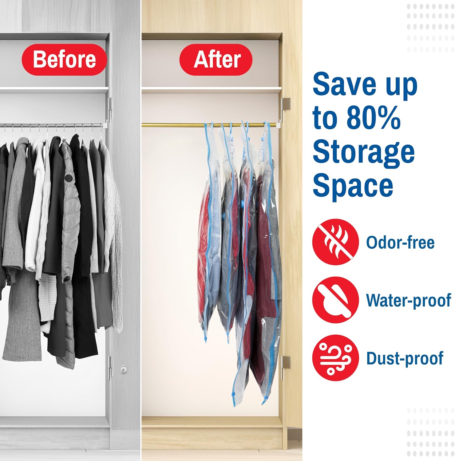 Space Saver Hanging Vacuum Storage Bags ( Hanging 4 Pack )