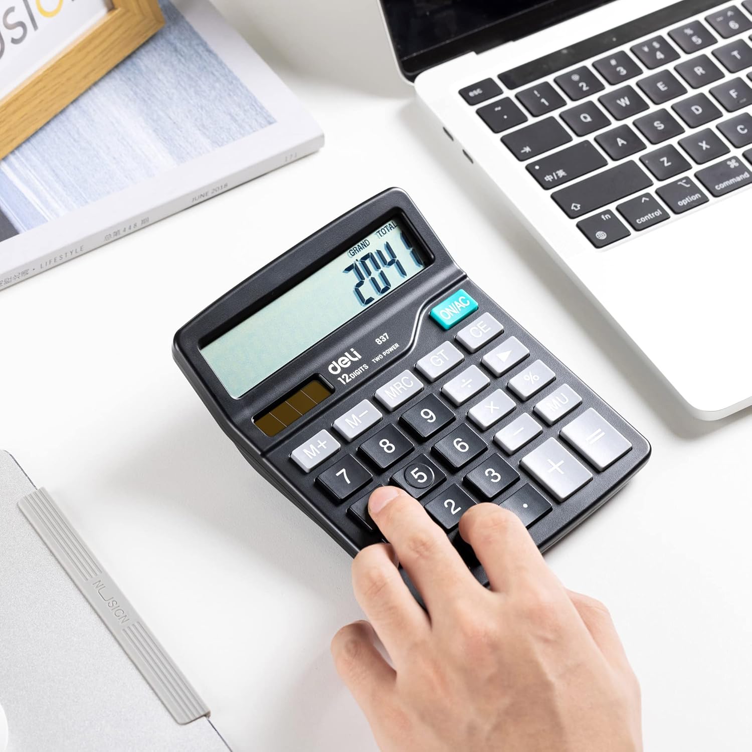 Deli Solar-Powered Desk Calculator